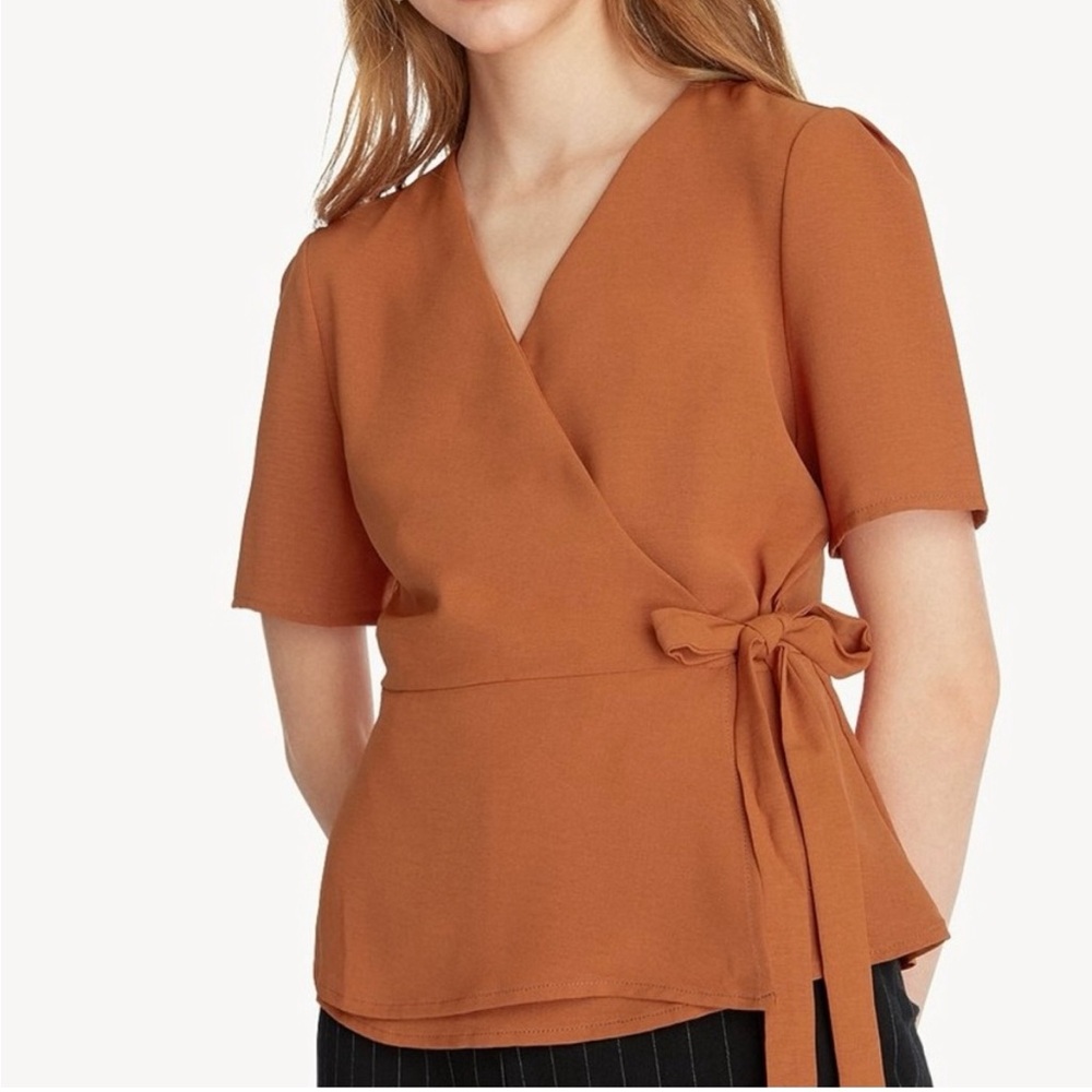 The Workshop Rust Wrap Blouse